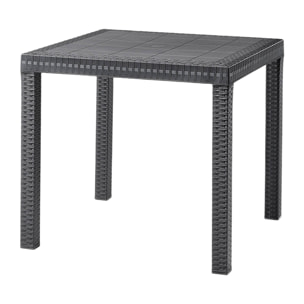Tavolo da esterno Acqua, Base per picnic, Piano da pranzo da giardino, Banco outdoor multiuso, Made in Italy, 80x80 h74 cm, Antracite