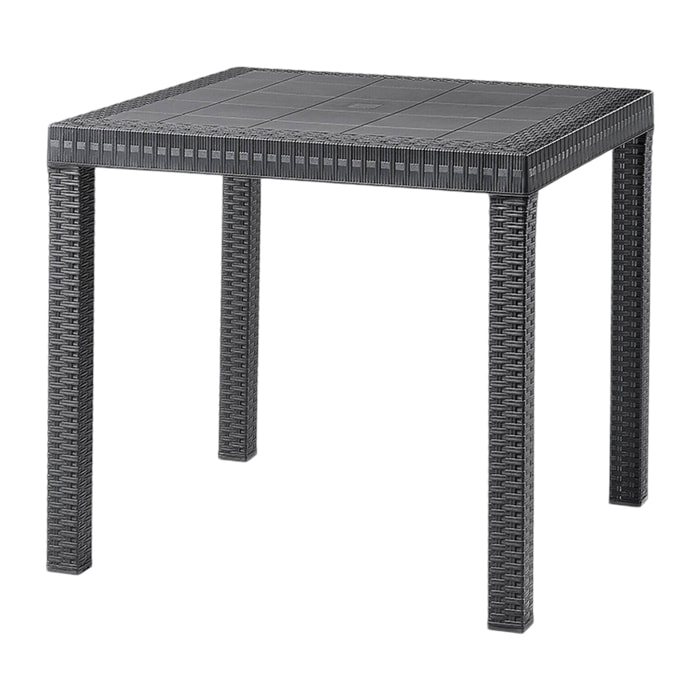 Tavolo da esterno Acqua, Base per picnic, Piano da pranzo da giardino, Banco outdoor multiuso, Made in Italy, 80x80 h74 cm, Antracite