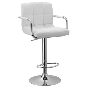 Lot de 2 tabourets de bar blanc avec accoudoirs MIKE