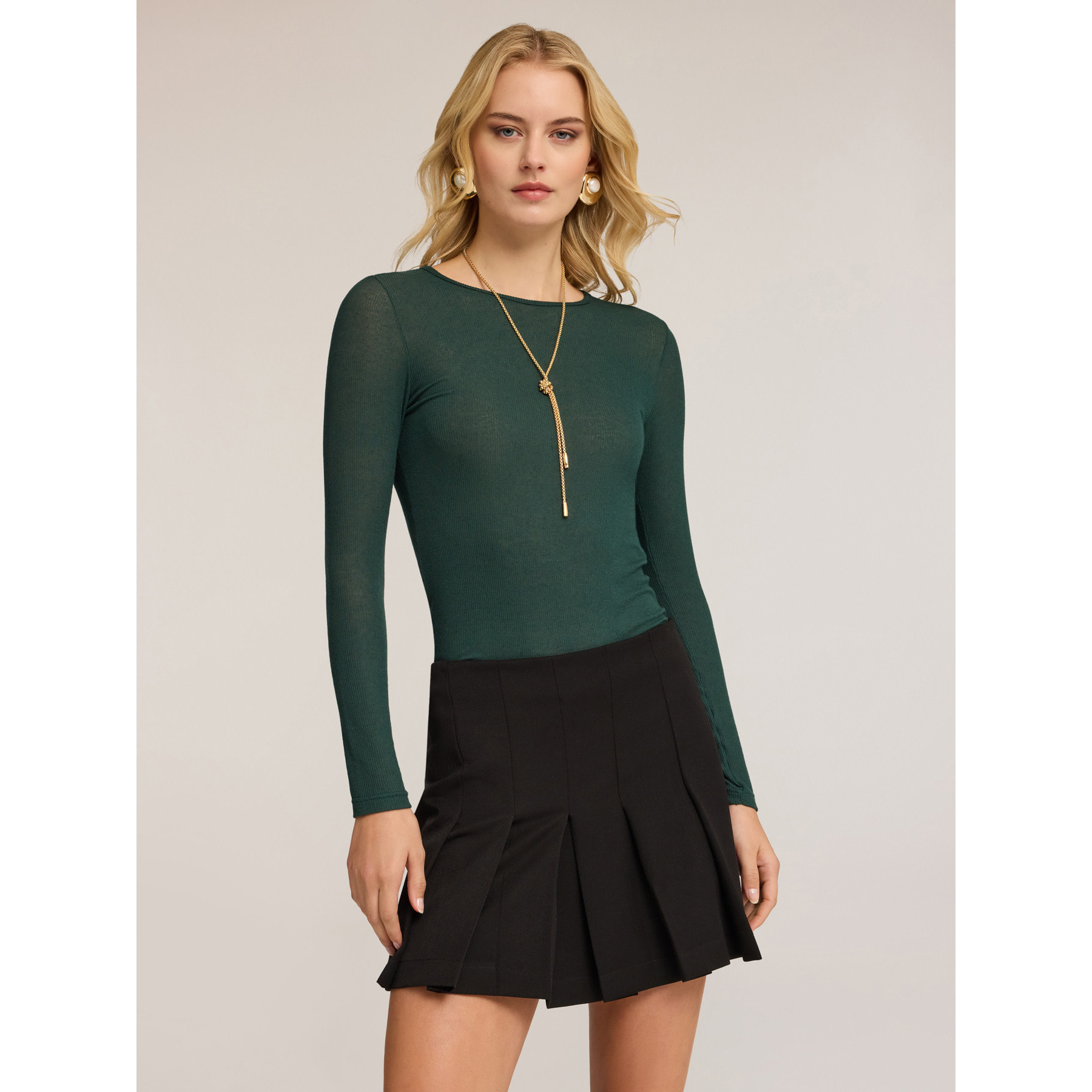 Motivi - T-shirt sottogiacca misto cachemire - Verde