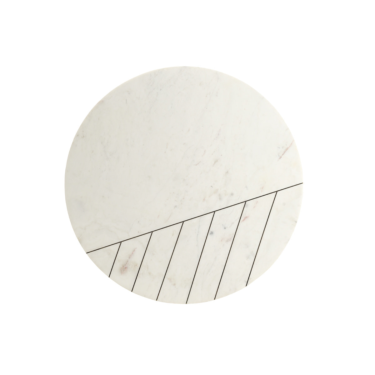 Table basse ronde design en marbre blanc et laiton D90 cm SILLON
