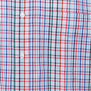 Camicia GRINO quadro blu rosso e bainco