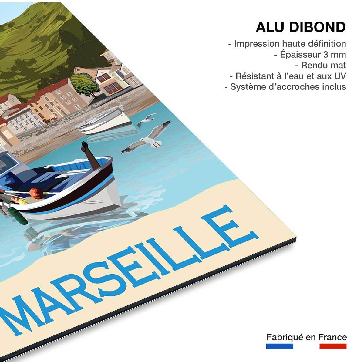 Tableau le vieux port marseille Tableau alu Dibond