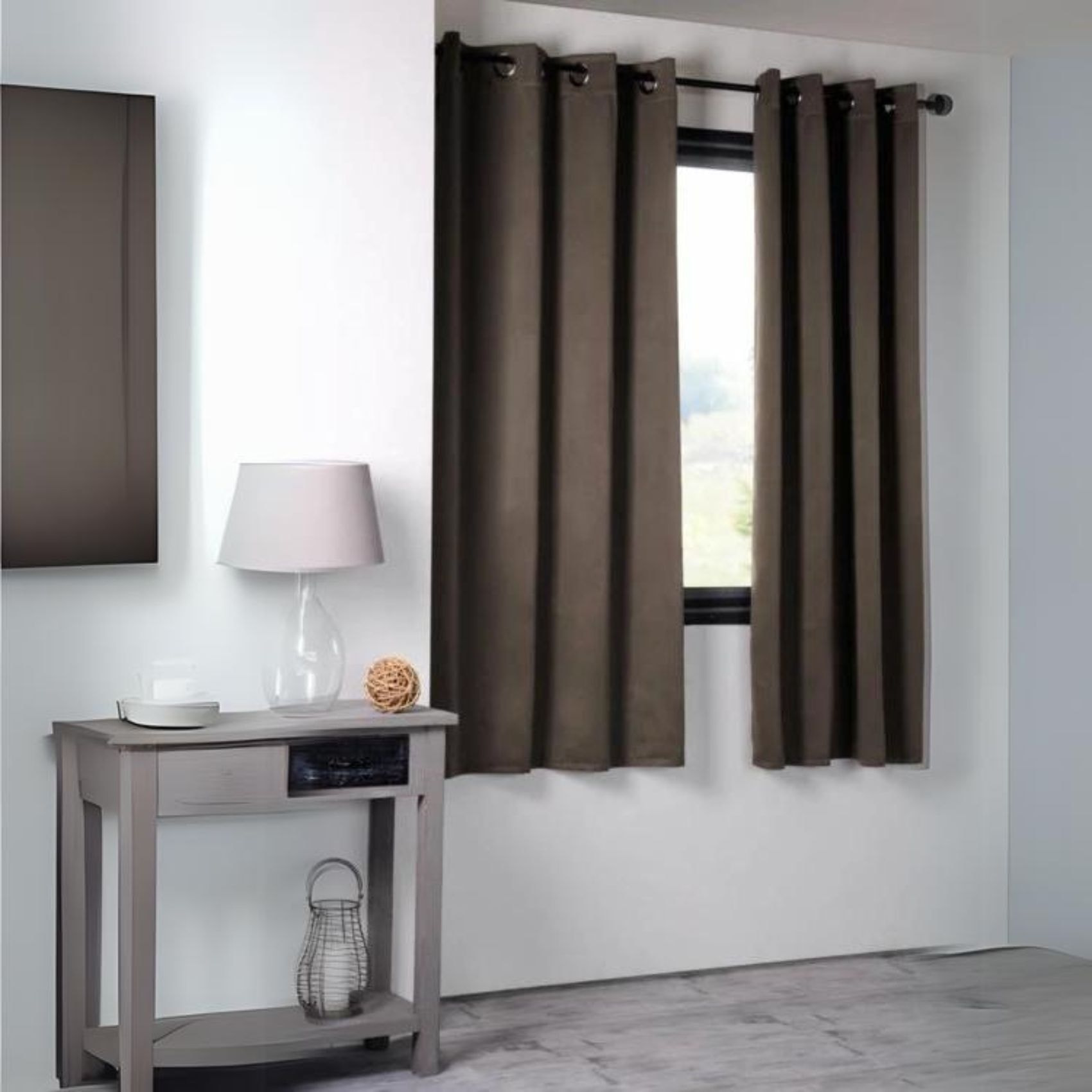 Rideau occultant uni 210gr/m2 - Taupe