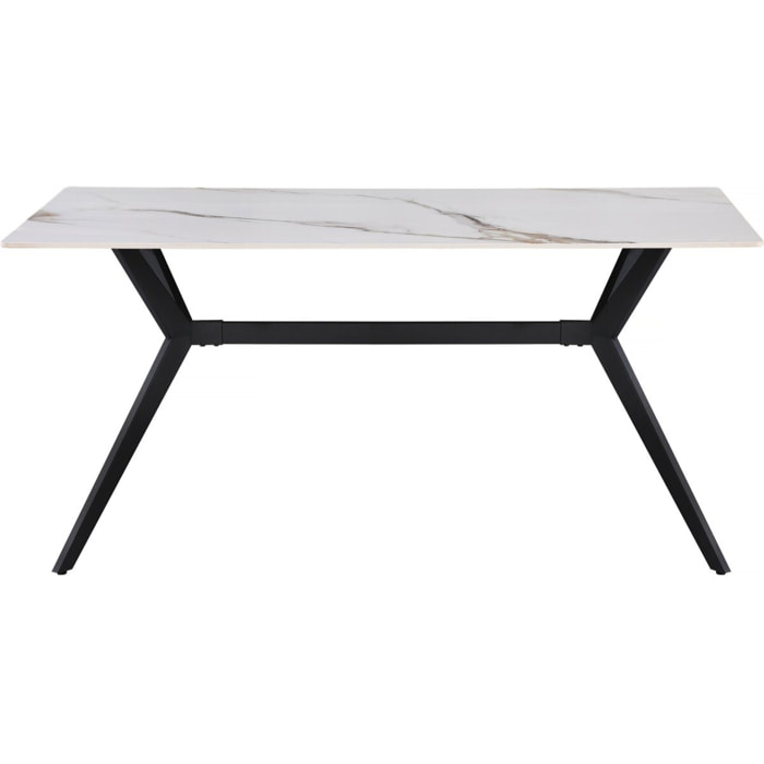 Table à manger en céramique "Boreal" - 4 à 6 personnes - 160 cm - Blanc