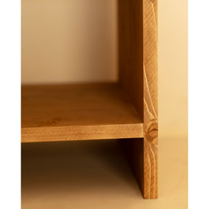 Table de chevet en bois massif avec un tiroir en ton chêne moyen en différentes tailles