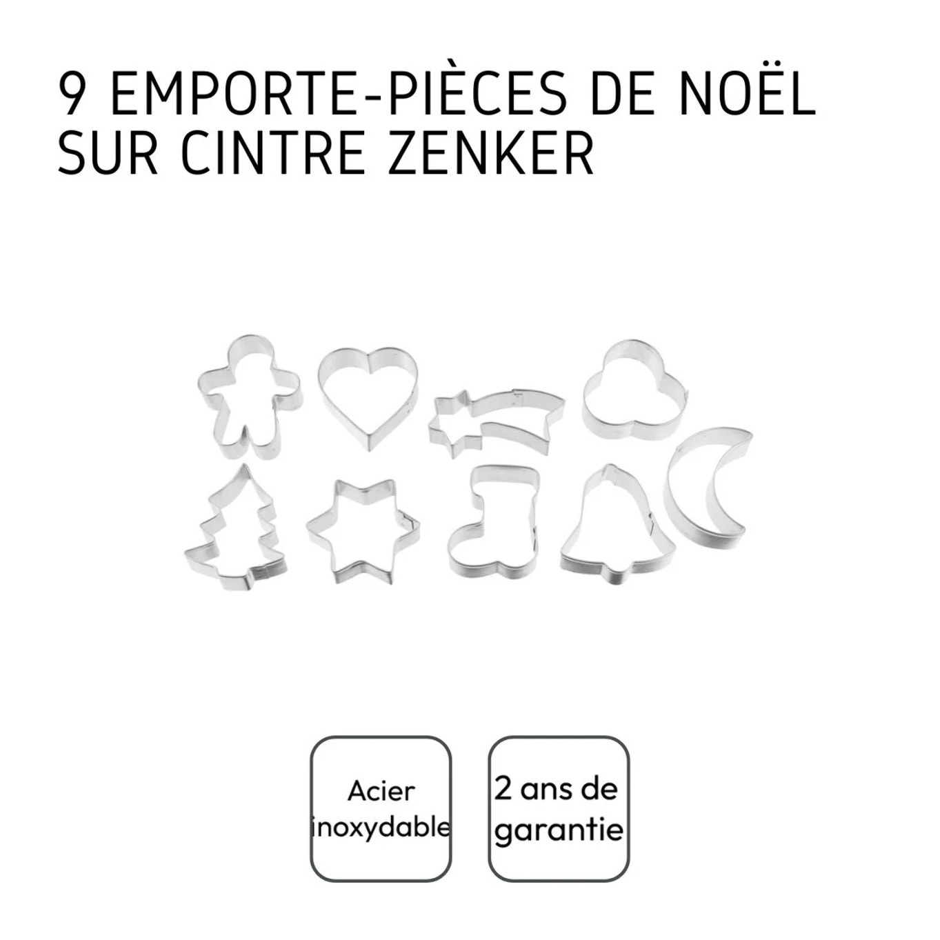 Lot de 9 emporte-pièces de Noël sur cintre Zenker Emporte-pièces