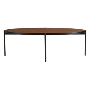 BASILE - Table basse ovale 131x65cm couleur rouille effet pierre