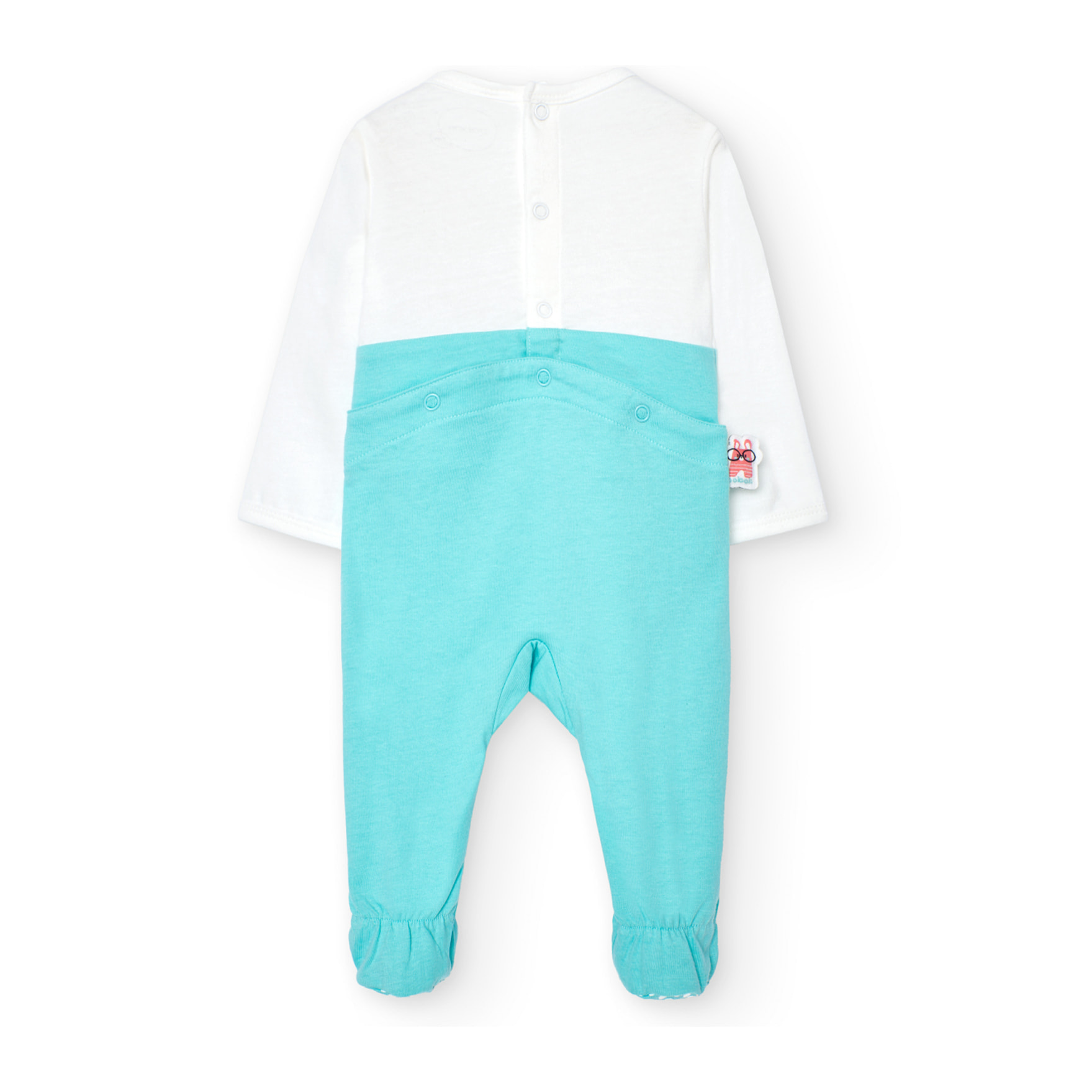 Pelele unisex recién nacido, algodón estampado, verde agua