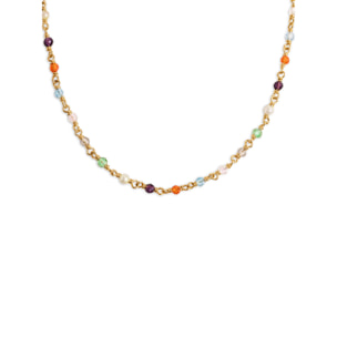 Collana Mini Crystals Colors  Argento Placcato Oro