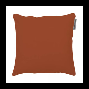 Housse de coussin pur coton uni orange Confettis sienne