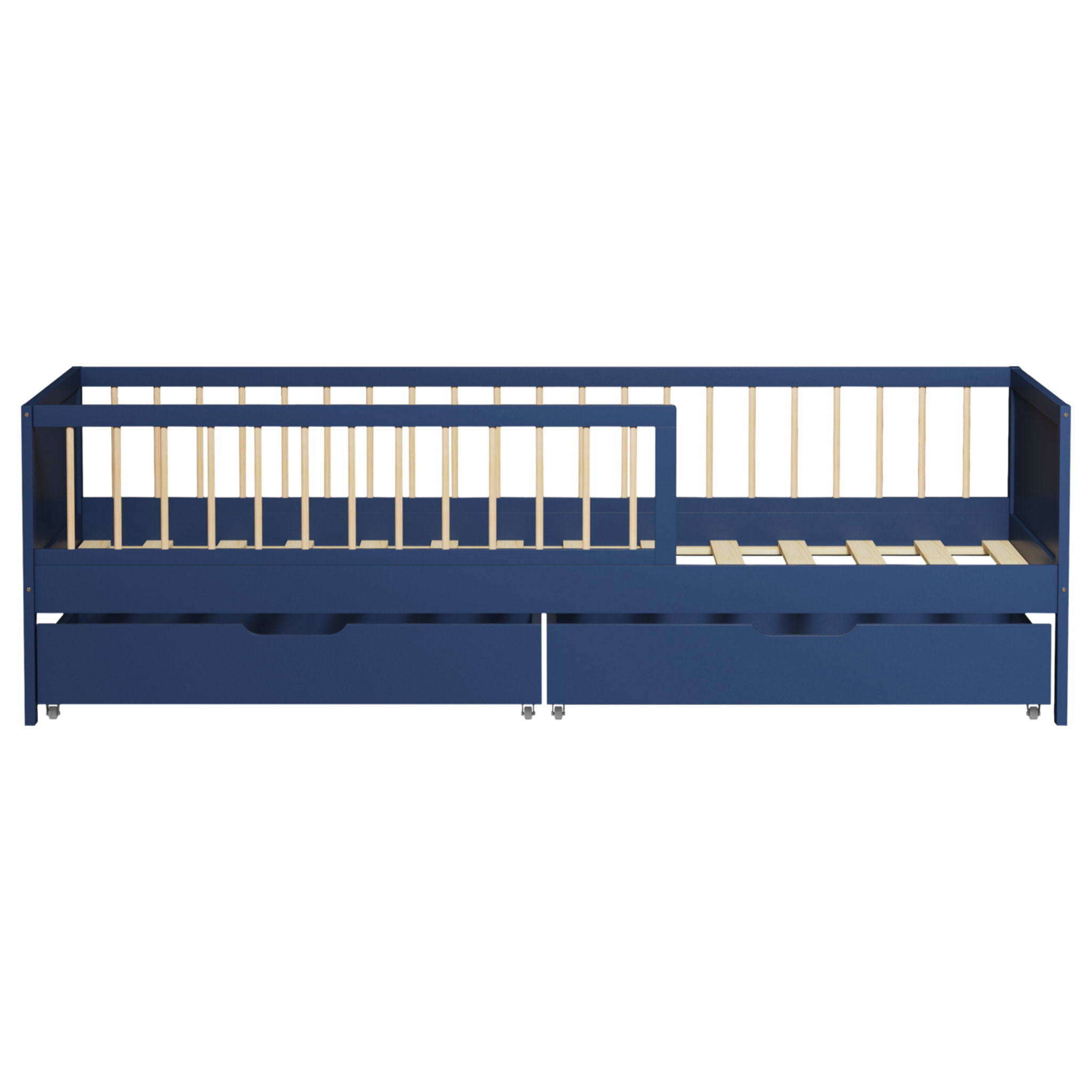 Lit pour enfant 190x90cm bleu foncé avec tiroirs ADAM