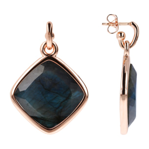 Orecchini Pendenti a Rombo con Labradorite