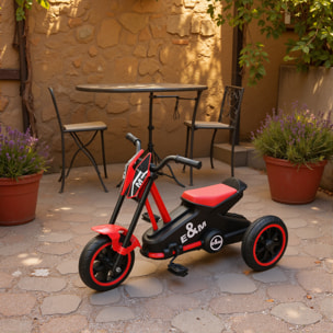 Tricycle enfant moto roues dia. 21,5 cm rouge noir