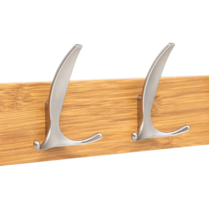 Patère Aly 4 têtes L45cm bois naturel gris