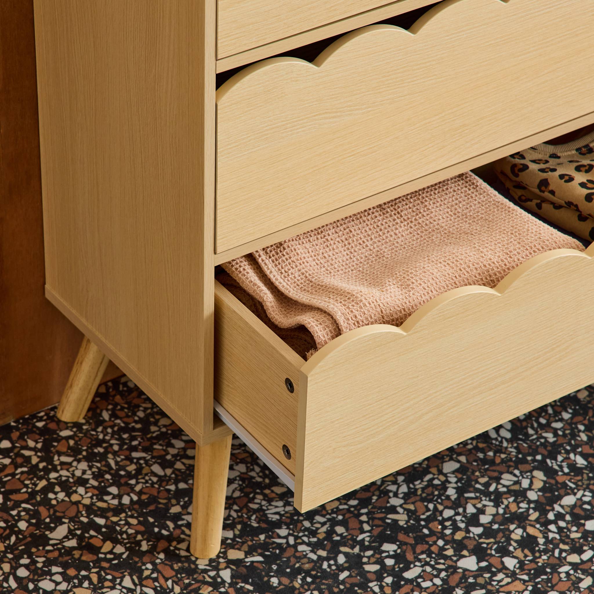Commode enfant décor bois 3 tiroirs AZUR
