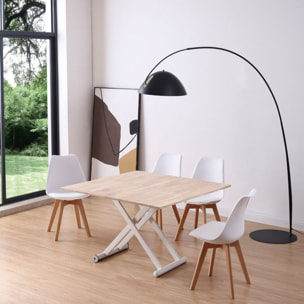 Mesa de centro elevable extensible Katia Roble - Blanco