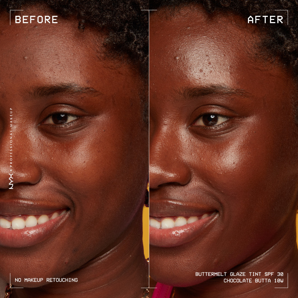 NYX Professional Makeup Buttermelt Glaze Tint, Fond de teint SPF30 jusqu'à 12h de tenue, Chocolate Butta
