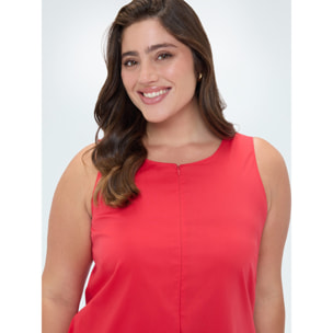 Fiorella Rubino - Vestido Free línea en A de algodón - Rojo