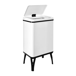 Well home - cubo de basura inteligente con apertura automática y contacto manual en color blanco.