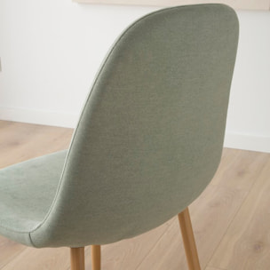 Chaise rembourrée Allende -tissu et bois-couleur bleu 44 x 88 x 51 cm