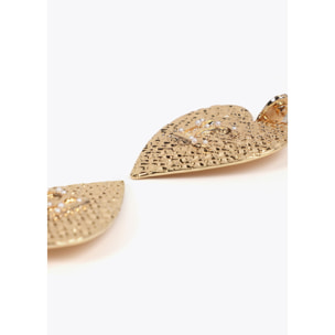 Orecchini cuore testurizzati con logo