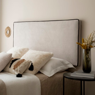 Tête de lit tapissée Madary -bois/panneau particules / mousse pu/ textil-couleur beige 165 x 60 x 4 cm