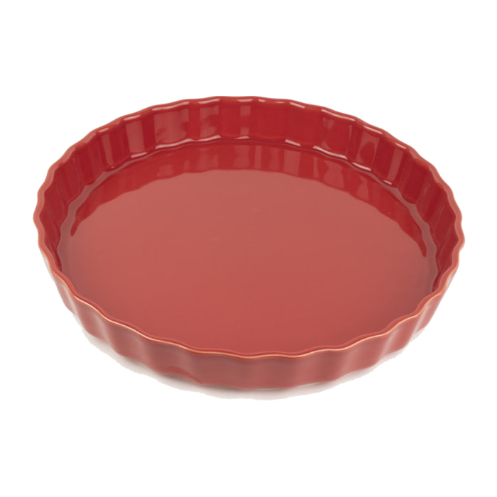 Moule à tarte festonné rouge cerise 30 cm Délices