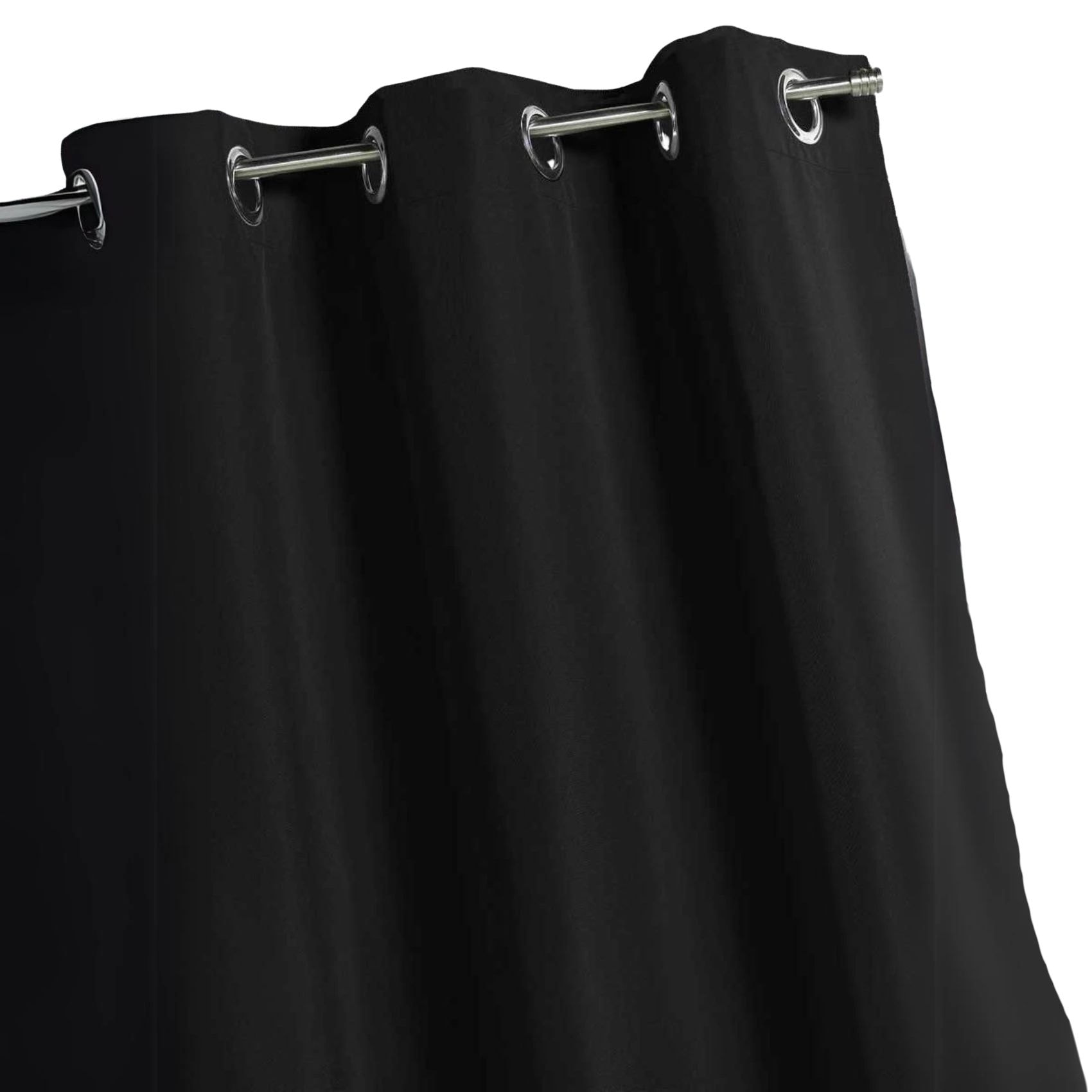 Rideau d'extérieur en tissu déperlant - Noir