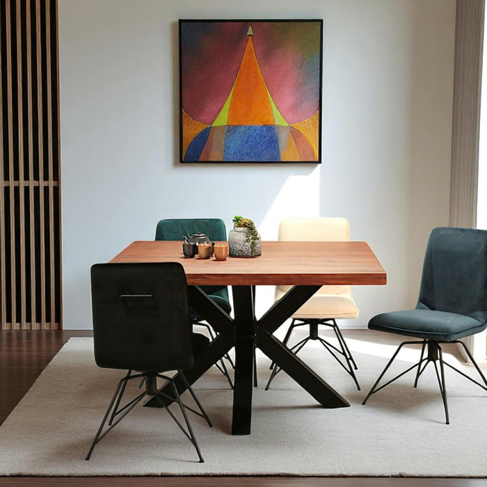 Table à manger carrée 130 cm pied central OKA