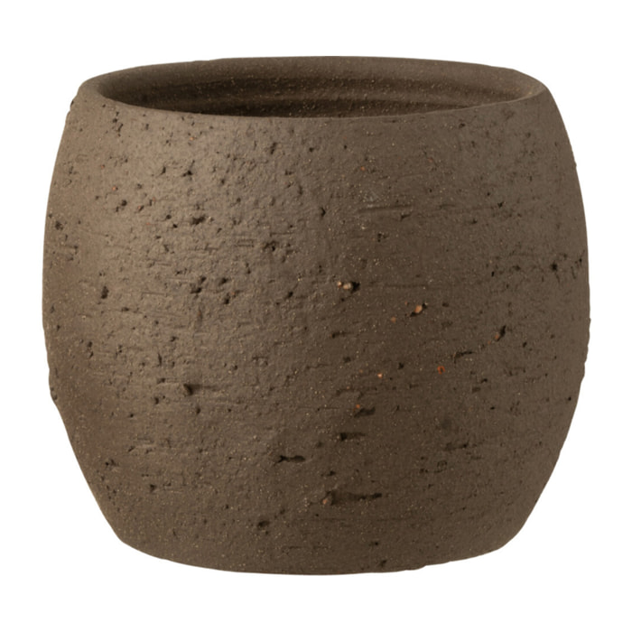 J-Line cache-pot Enya - céramique - marron - medium - Ø 20 cm