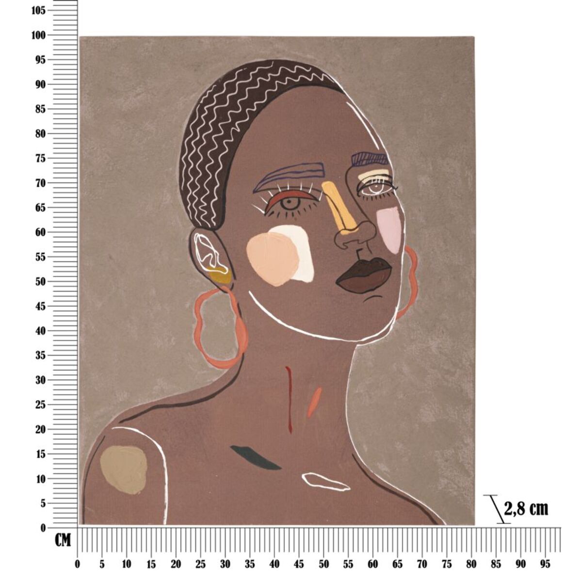 DIPINTO SU TELA TRIBAL -A- CM 80X2,8X100