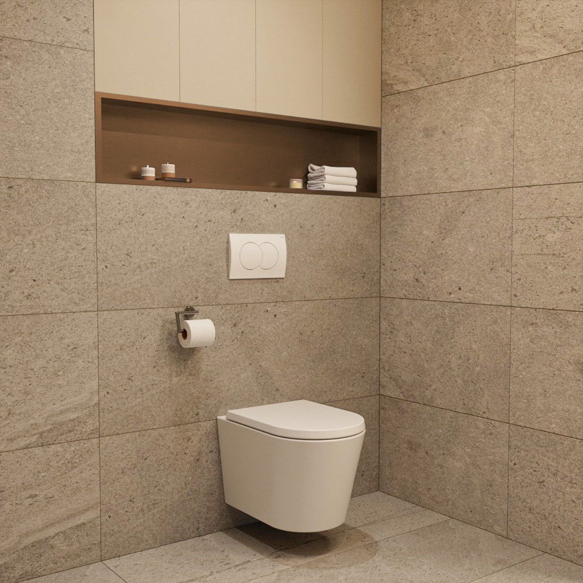 Timeless Niche de Douche à encastrer, Acier Inoxydable 304, 119x26x10cm, Cuivre brossé PVD