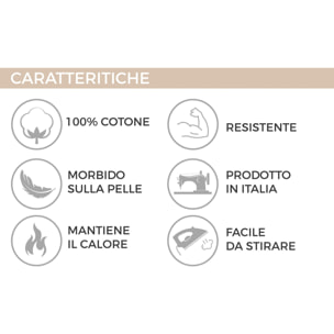 Completo Lenzuola In Calda Flanella Made in Italy Foglie Grigio