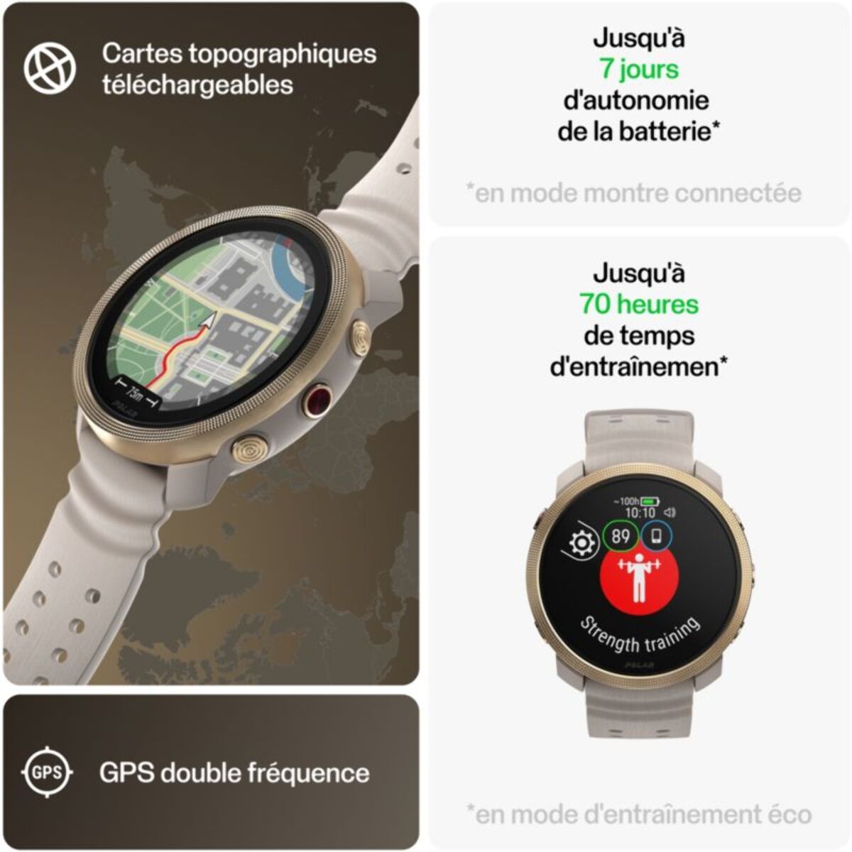 Montre sport POLAR Vantage M3 Biege Or S-L