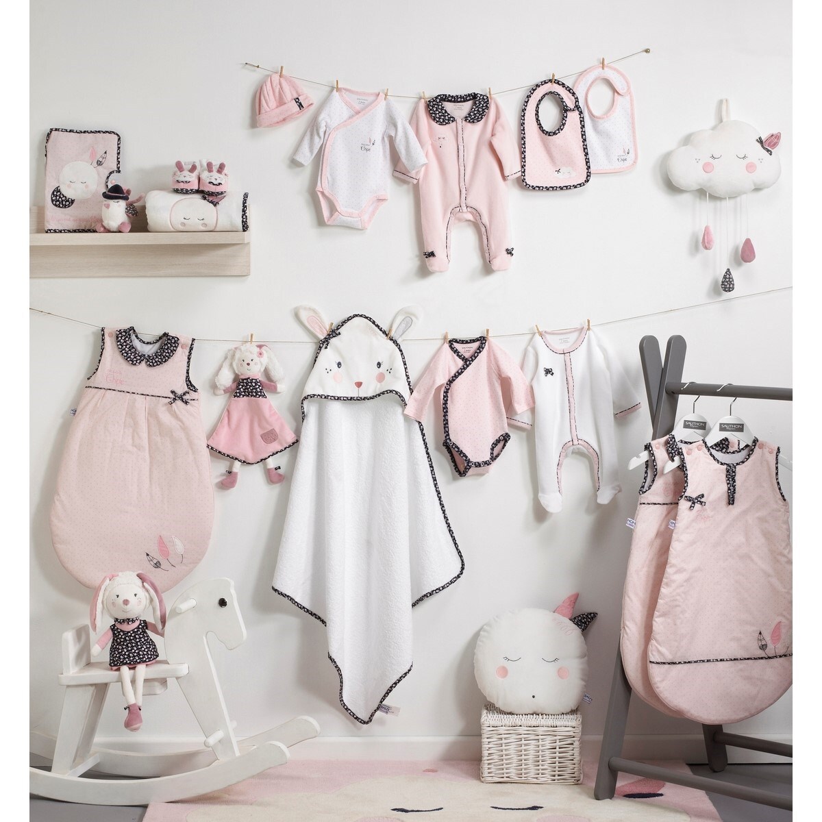 Bavoirs lot de 2 en coton  Rose