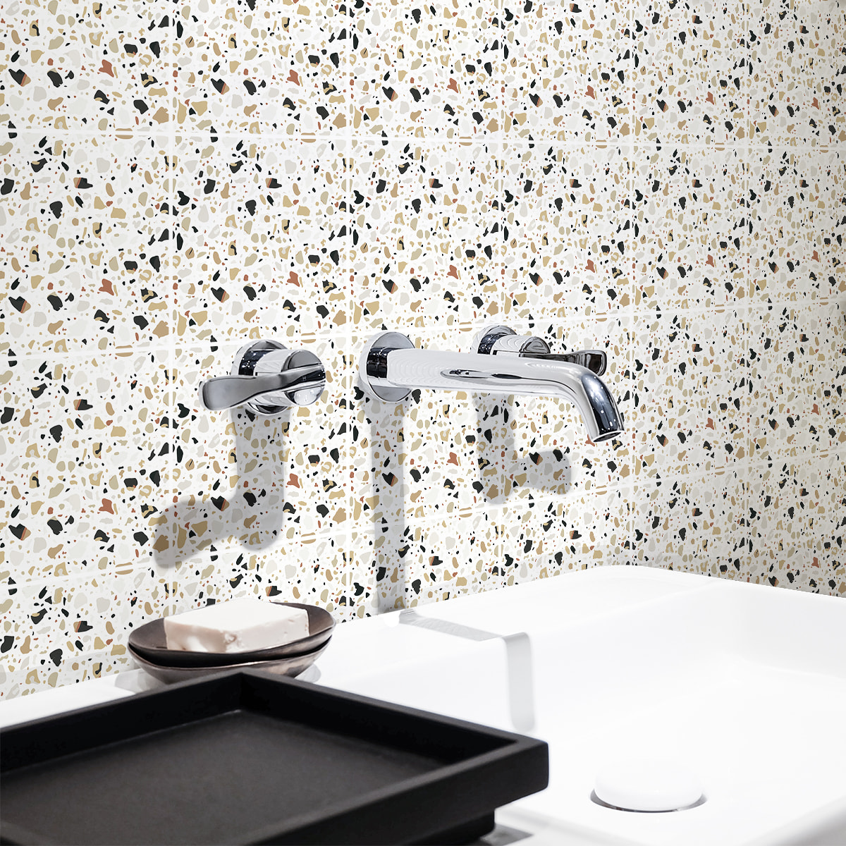 Stickers muraux - Sticker Mural Carrelage adhésif Cuisine Salle de Bain - 9 STICKERS CARRELAGES TERRAZZO PABLO
