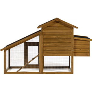 Poulailler avec pondoir en bois "Clochette" - Marron