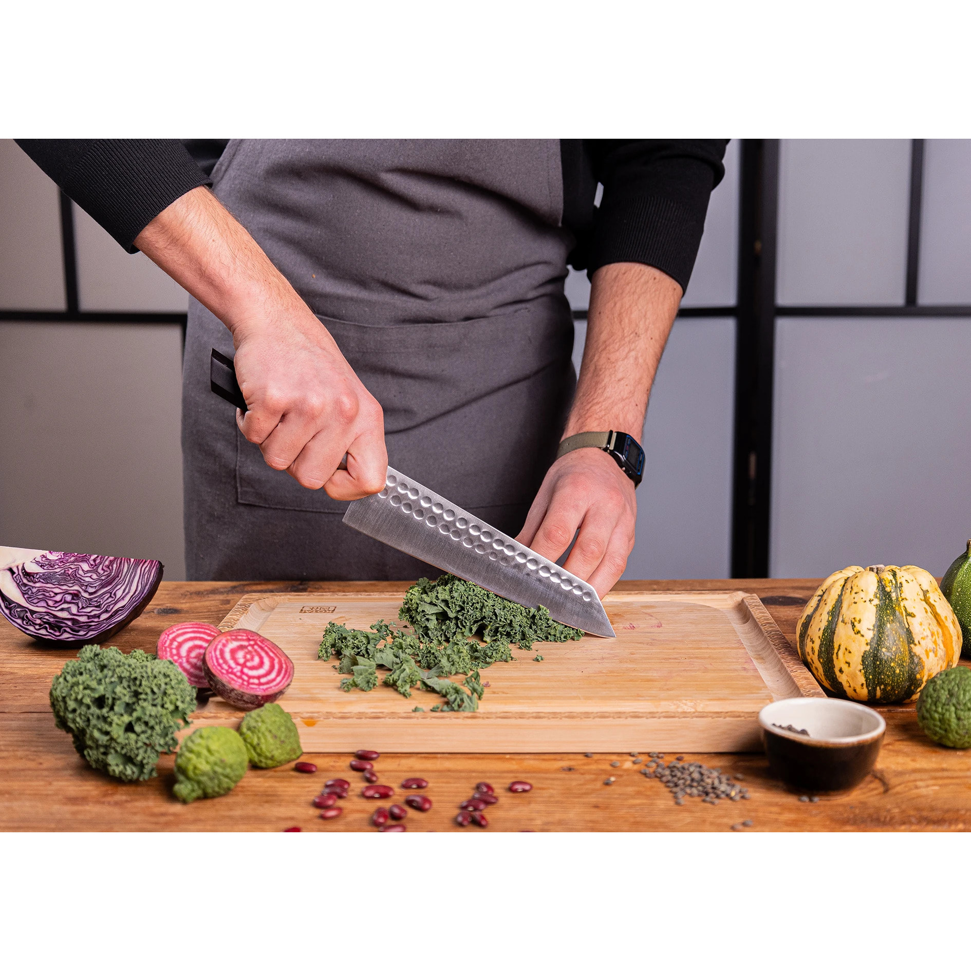 Couteau de Chef Kiritsuke | Lame 210 mm | Acier Inoxydable | Lame Japonaise 440C