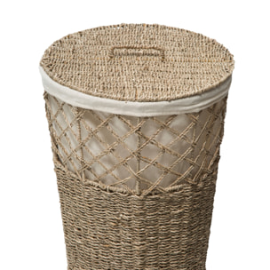 Panier à linge rond en roseau - Naturel