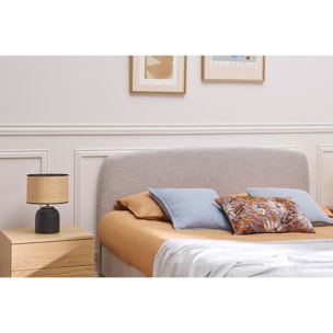 Lit 2 places 160x200 cm en tissu gris clair NIELS