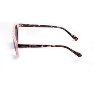 Gafas de sol LENOIR CASSIS - Rosa esmerilada transparente, patilla marrón demi y / Ahumada