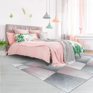 Tapis salon et chambre tissé motif pastel BECA