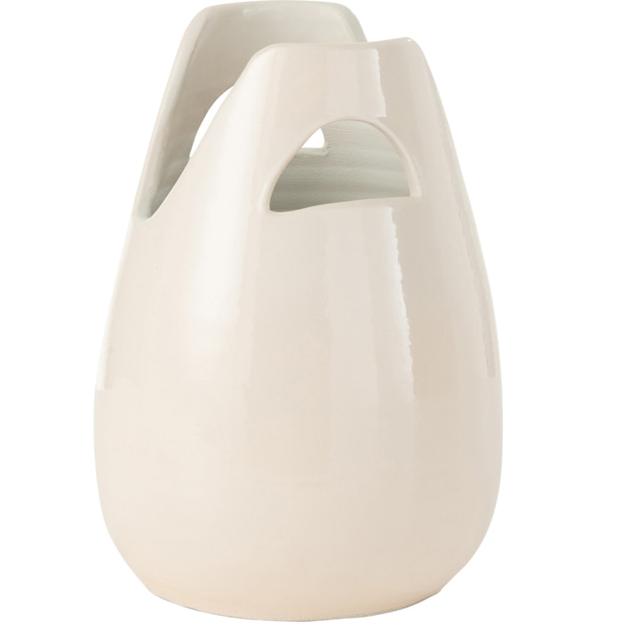 J-Line vase Anse - céramique - blanc - small - 30 cm de hauteur
