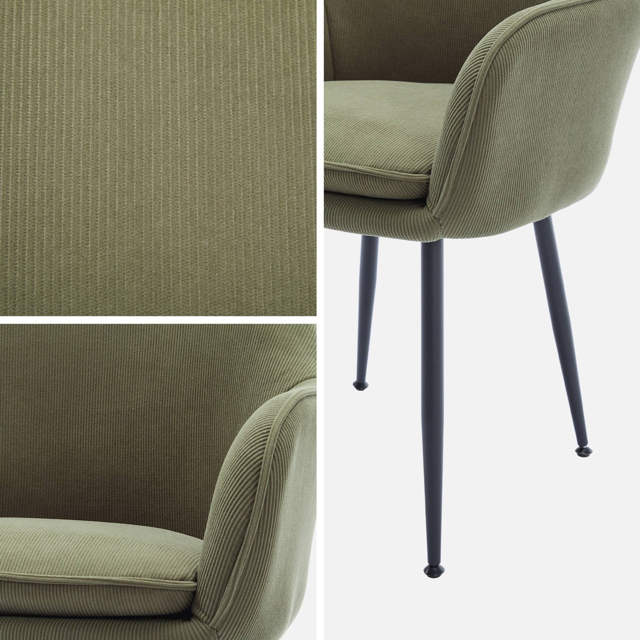 Fauteuil velours côtelé et pieds métal (lot de 2) SHELLA