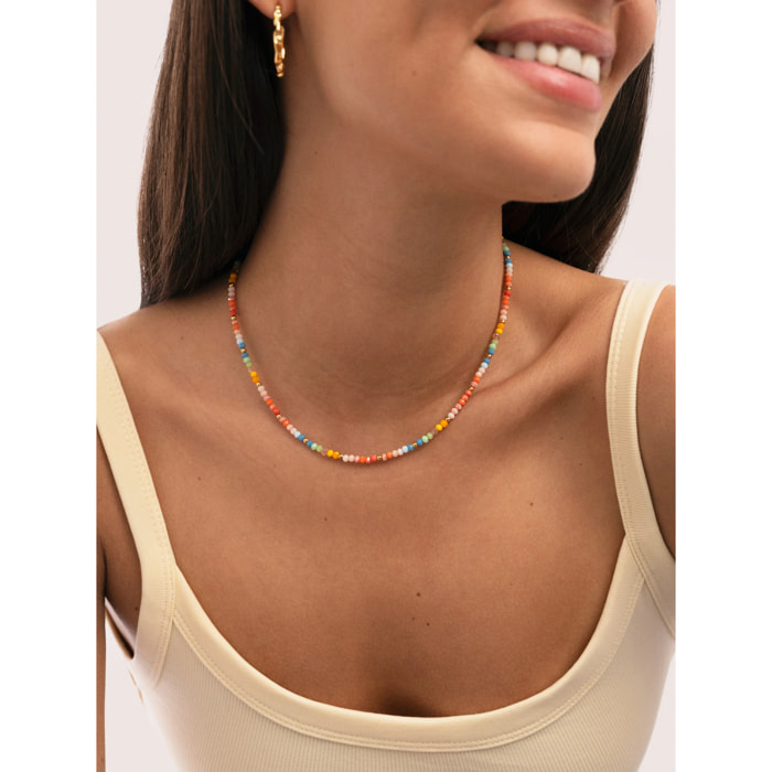 Collana Crystals Pastel Acciao Placcato Oro