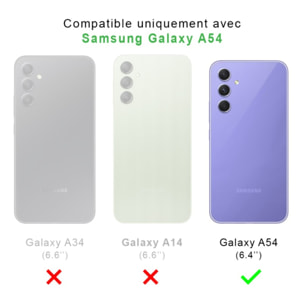 Coque Samsung Galaxy A54 Antichoc coins renforcés Silicone + 2 Vitres en verre trempé Protection écran