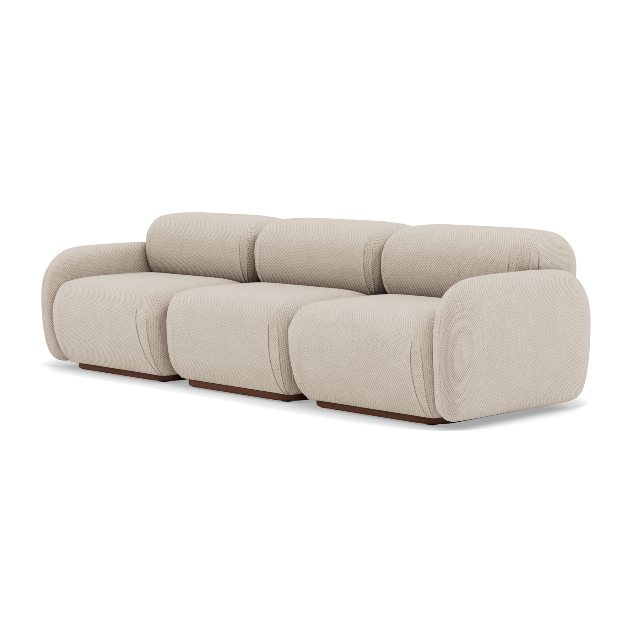 Penelope - canapé droit modulable 3 places en velours texturé - Beige