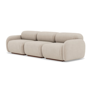 Penelope - canapé droit modulable 3 places en velours texturé - Beige
