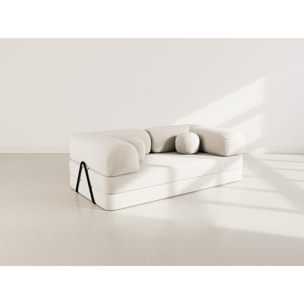 Nebula - Canapé 3 places convertible en velours texturé - Beige